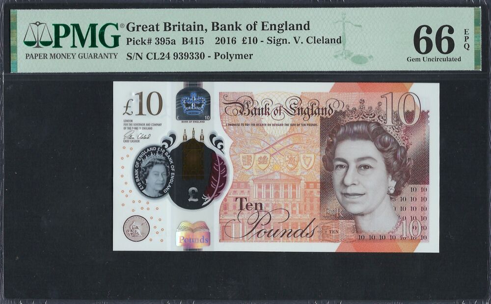 Great Britain - 10 Pounds 2016 - Pick # 395a - PMG 66 EPQ