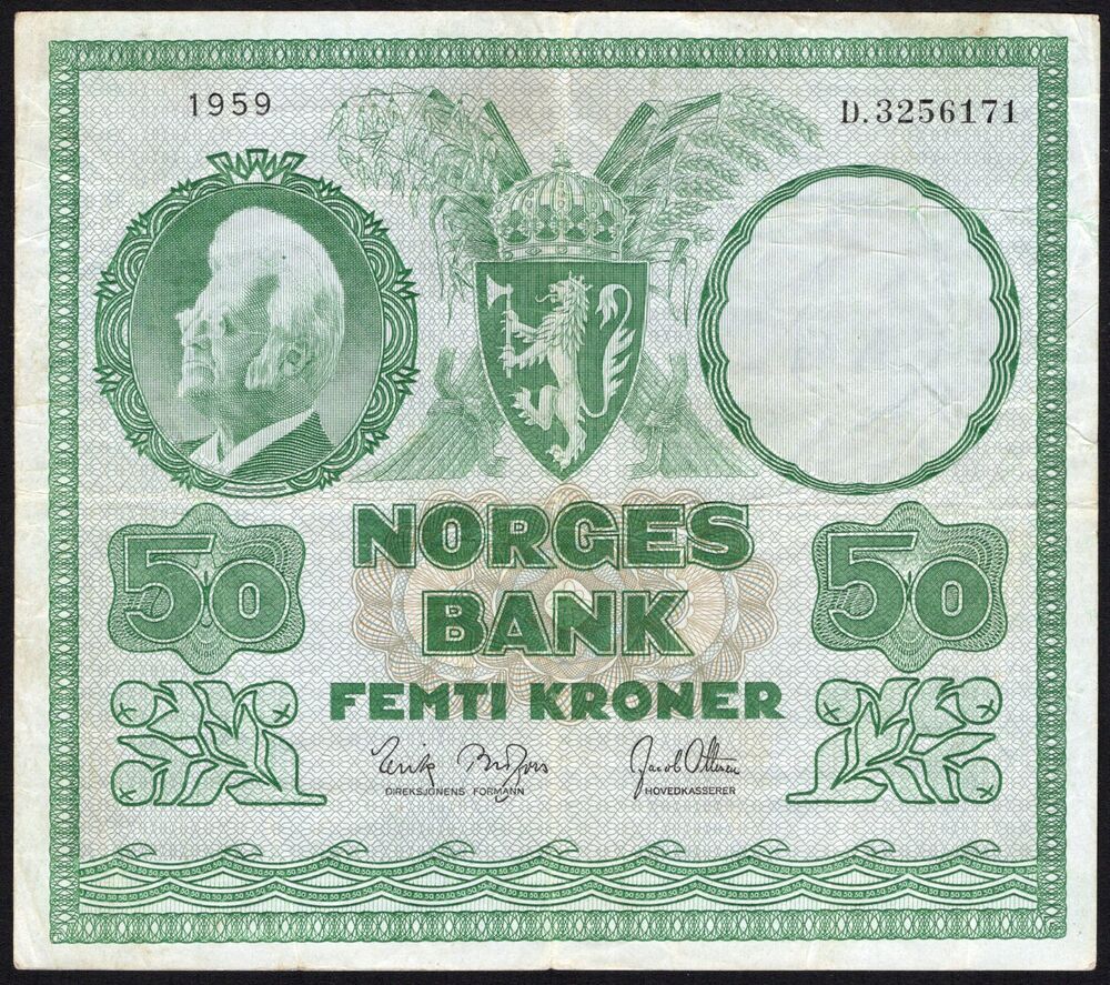 Norway - 50 Kroner 1959 - Pick # 32c - Fine