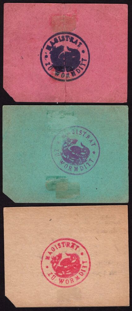 Poland, Emergency Issue - Orneta / Wormditt - 0.50, 1 & 3 Mark WWI