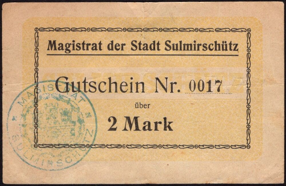 Poland, Emergency Issue - Sulmierzyce / Sulmirschutz - 2 Mark WWI