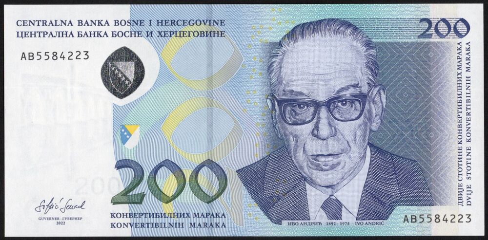 Bosnia and Herzegovina - 200 Konvertibilnih Maraka 2022 - Pick #71b - UNC