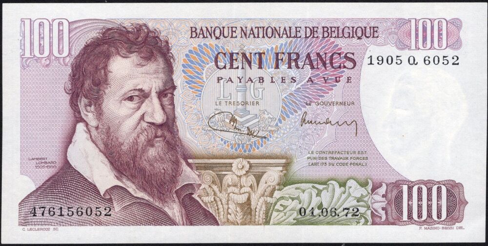 Belgium - 100 Francs 1972 - Pick # 134 - UNC-