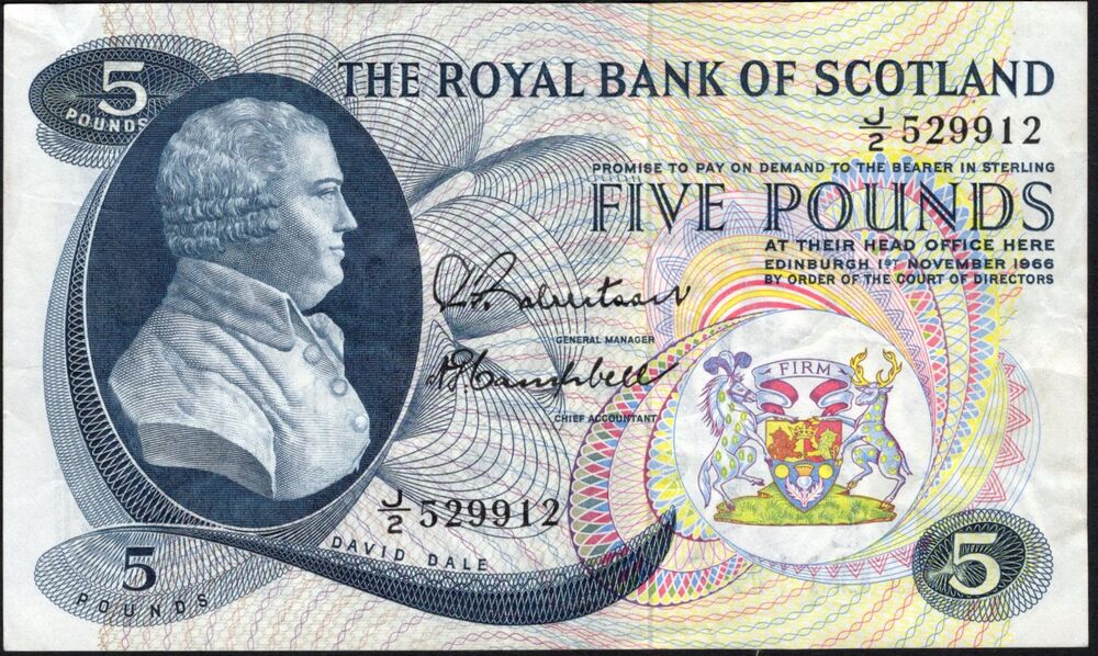 Scotland - 5 Pounds 1966 - Pick # 328 - VF