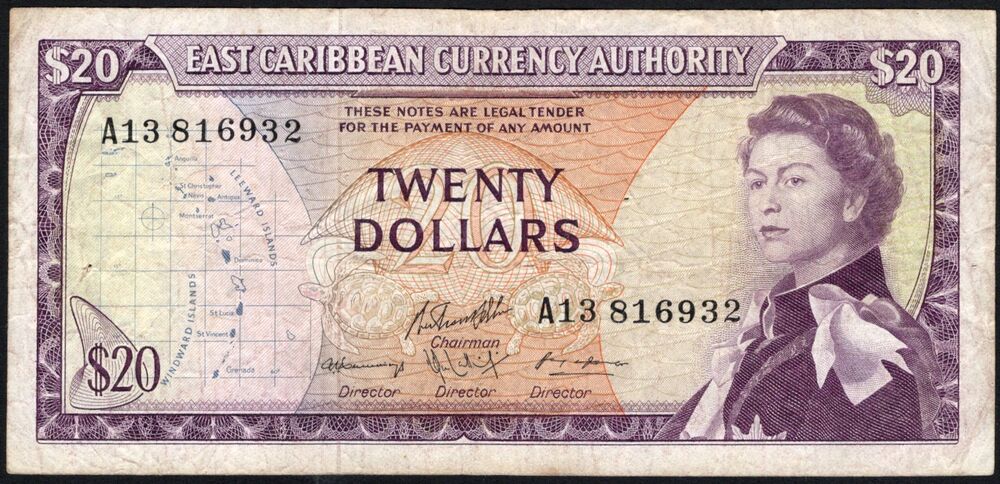 Antigua - 20 Dollars 1965 - Pick # 15g - Fine