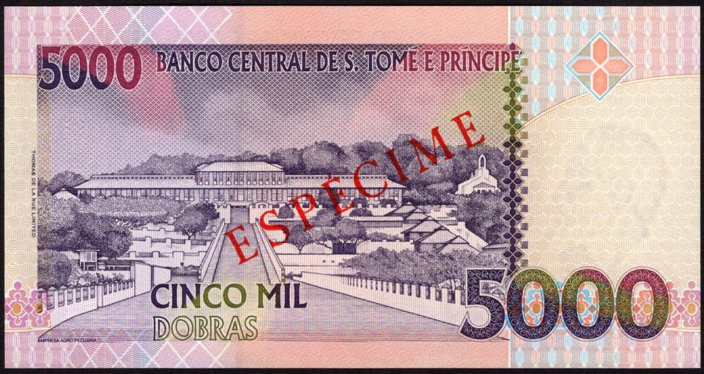 Saint Thomas - 5.000 Dobras 1996 - Pick # 65s - Specimen - UNC