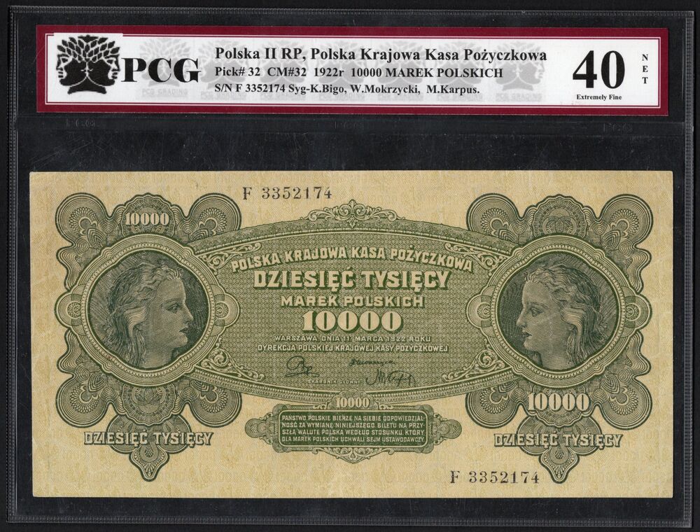 Poland - 10.000 Marek Polskich 1922 - Pick # 32 - PCG 40 NET