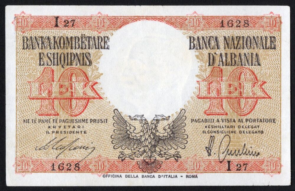 Albania - 10 Lek 1940 - Pick # 11 - VF