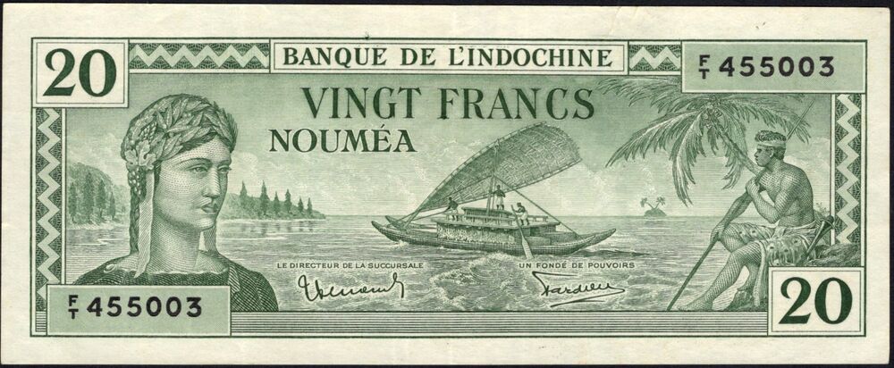 New Caledonia - 20 Francs 1944 - Pick # 49 - VF+