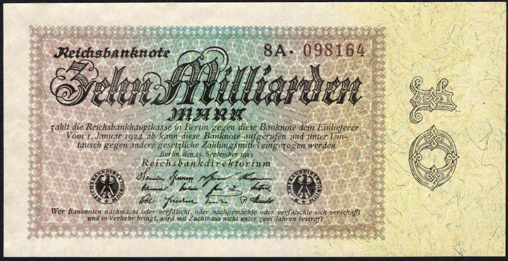 Germany - 10 Milliarden Mark 1923 - Pick # 116 - UNC-
