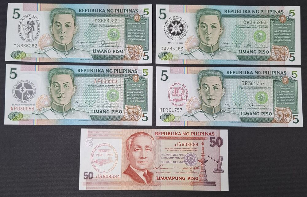 Philippines - 5 Commemorative notes 1986/99 - UNC