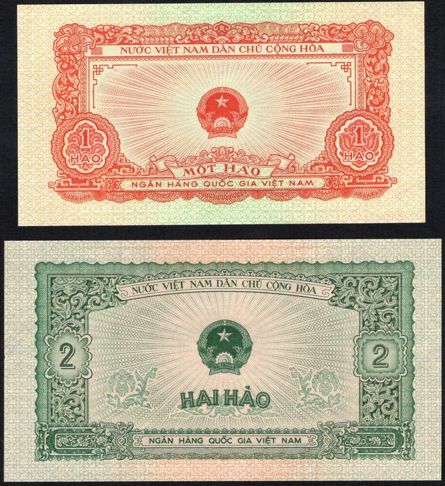 Vietnam - 1 and 2 Hao 1958 - Pick # 68 & 69 - UNC