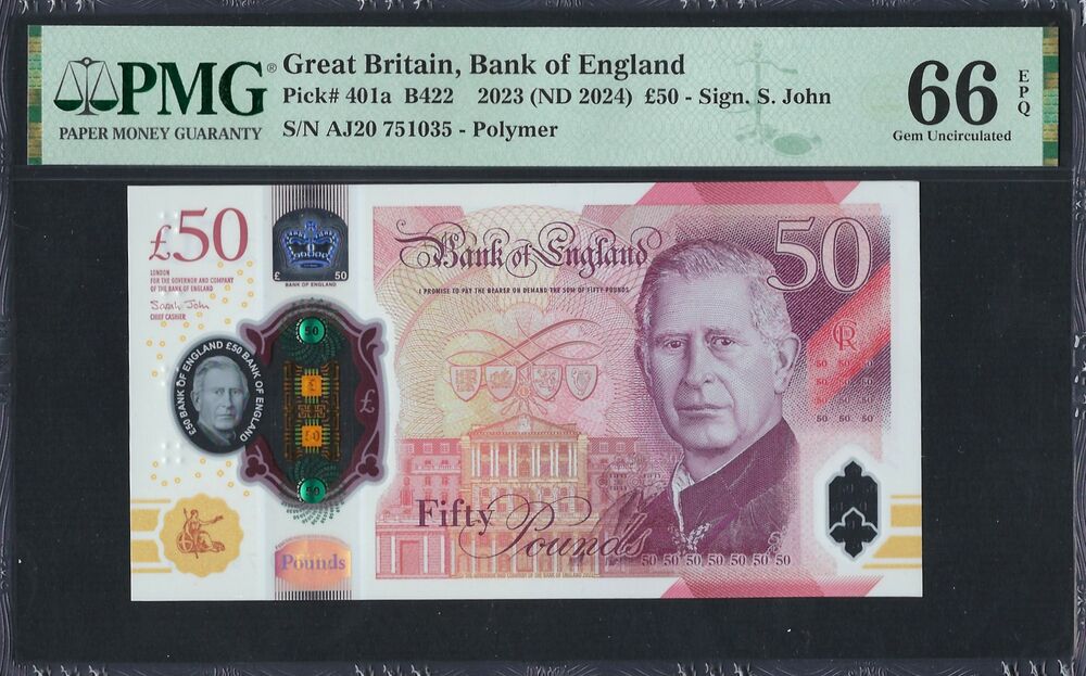 Great Britain - 50 Pounds 2023 - Pick # 401a - PMG 66 EPQ