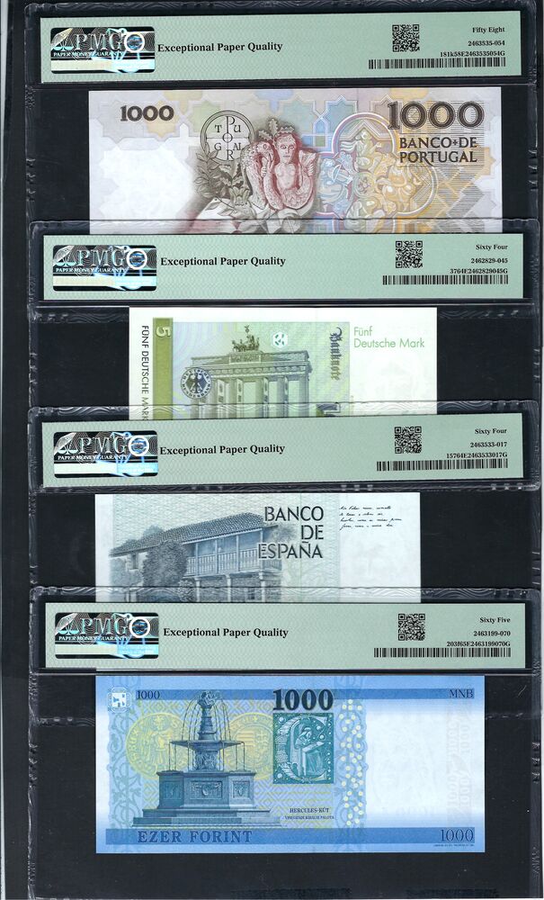 Europe - Group of 4 PMG graded notes