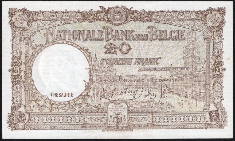 Belgium - 20 Francs 1940 - Pick # 111 - XF+