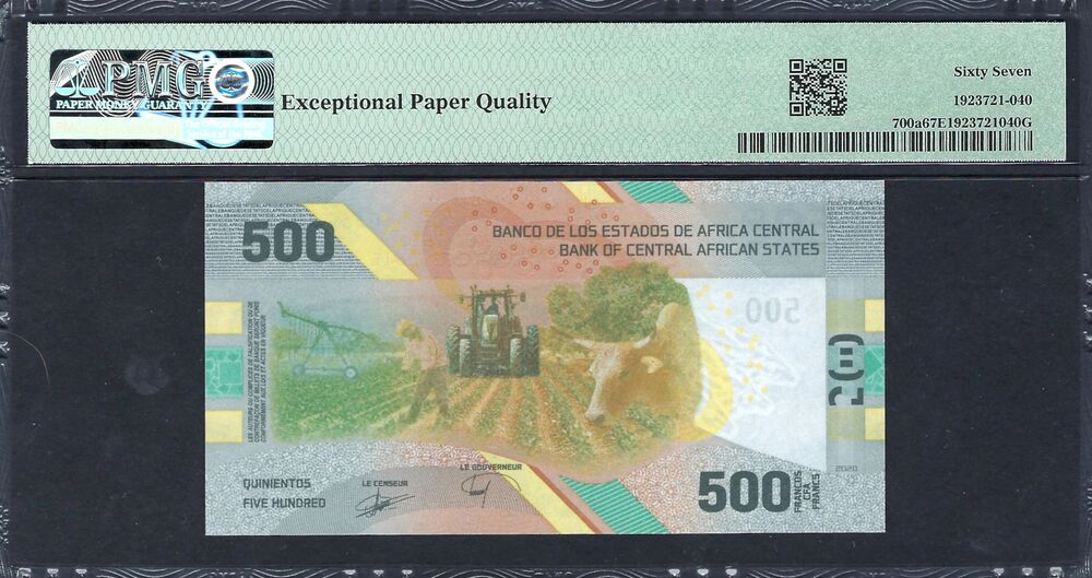 Central African States - CEMAC - 500 Francs 2020 (ND 2022) - Pick # 700a - PMG 67 EPQ