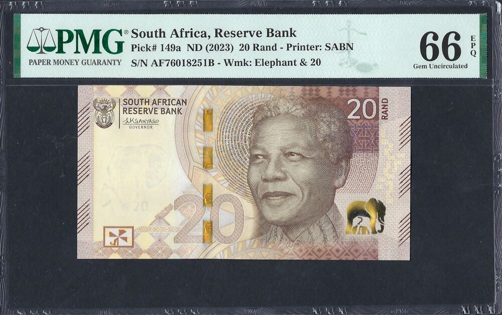 South Africa - 20 Rand ND (2023) - Pick# 149a - PMG 66 EPQ
