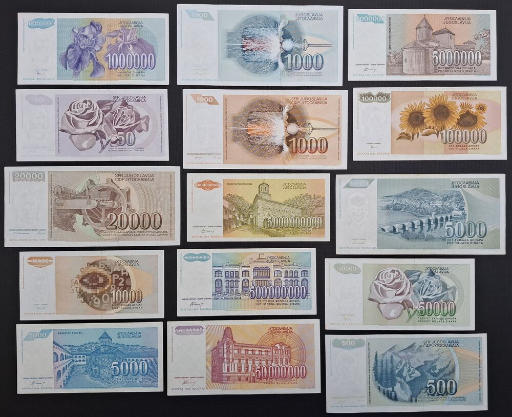 Yugoslavia - Group of 15 Replacements - VF to AU