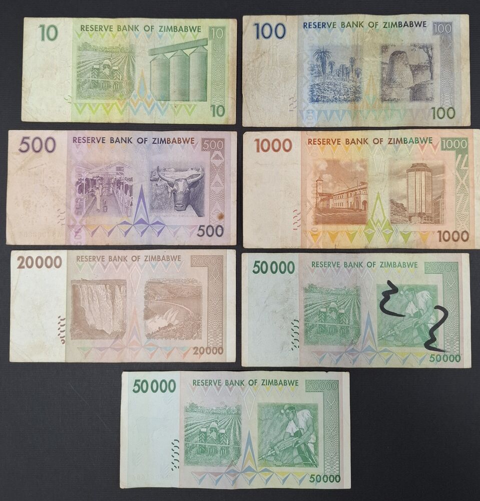 Zimbabwe - Group of 7 Radar serial numbers 2007/08 - Fine