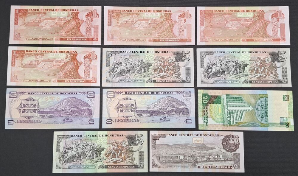 Honduras - Group of 11 notes - UNC