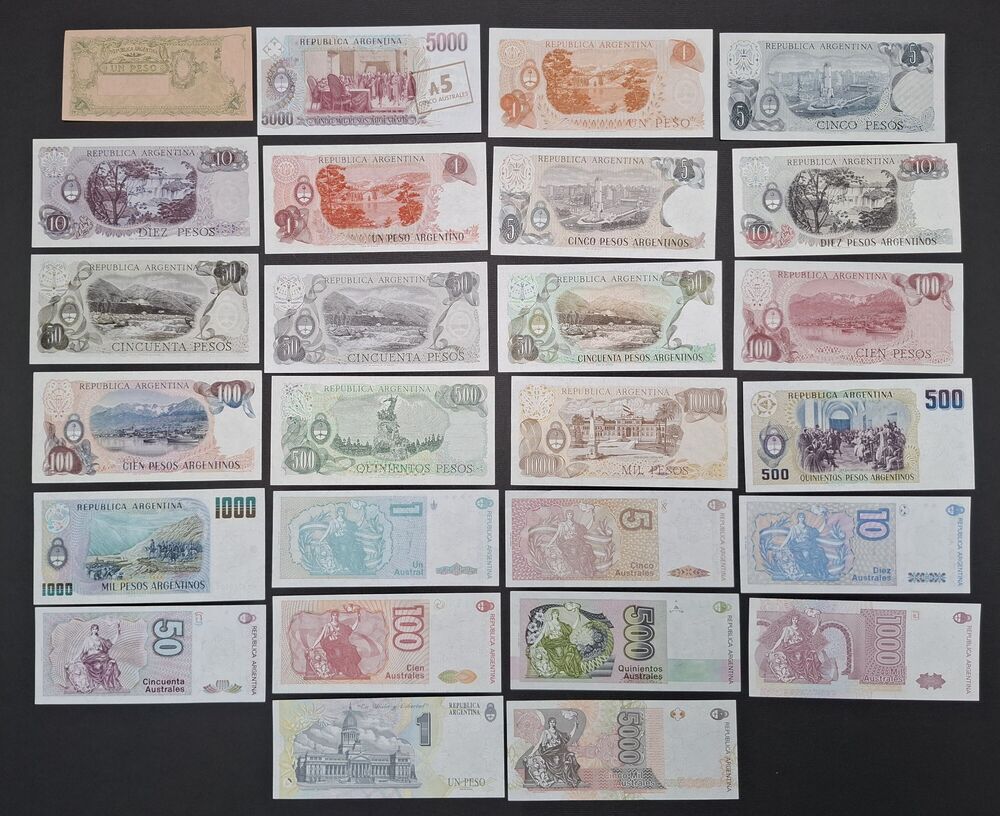 Argentina - Group of 26 notes - AU/UNC