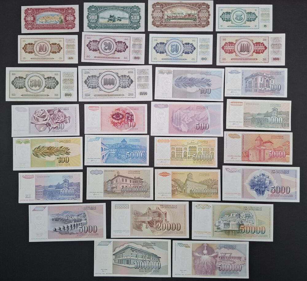 Yugoslavia - Group of 29 notes - AU/UNC