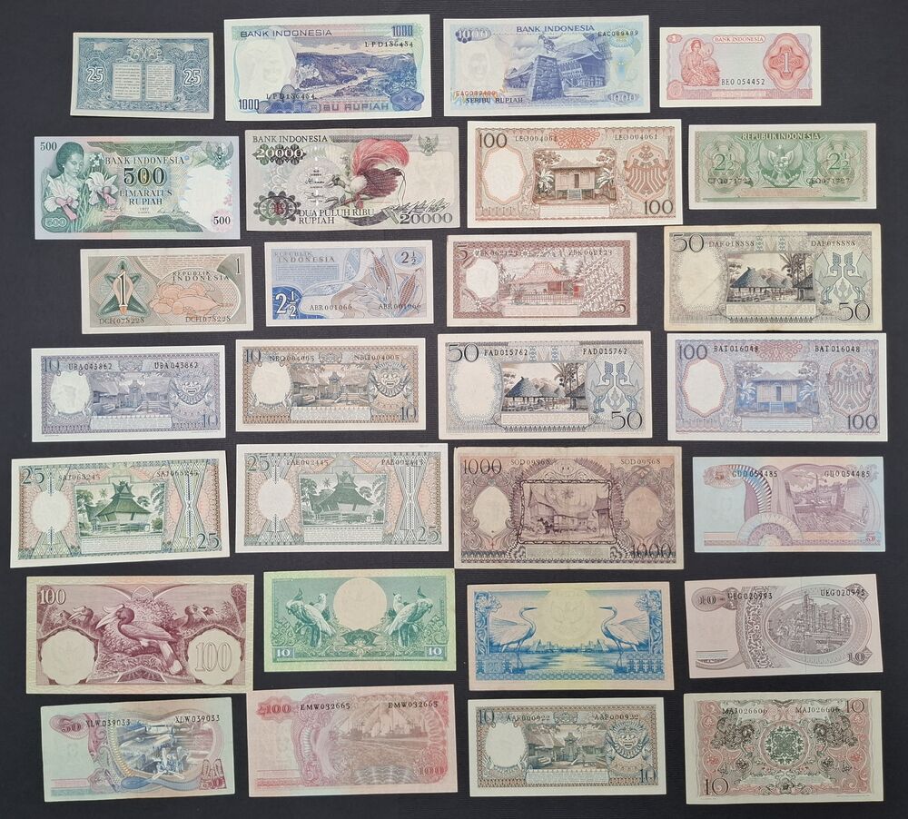 Indonesia - Group of 28 notes - Various grades