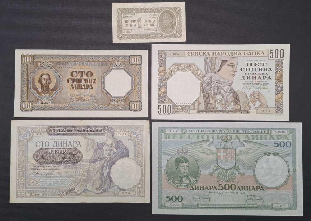 Yugoslavia - Group of 5 older issues - Mixed grades