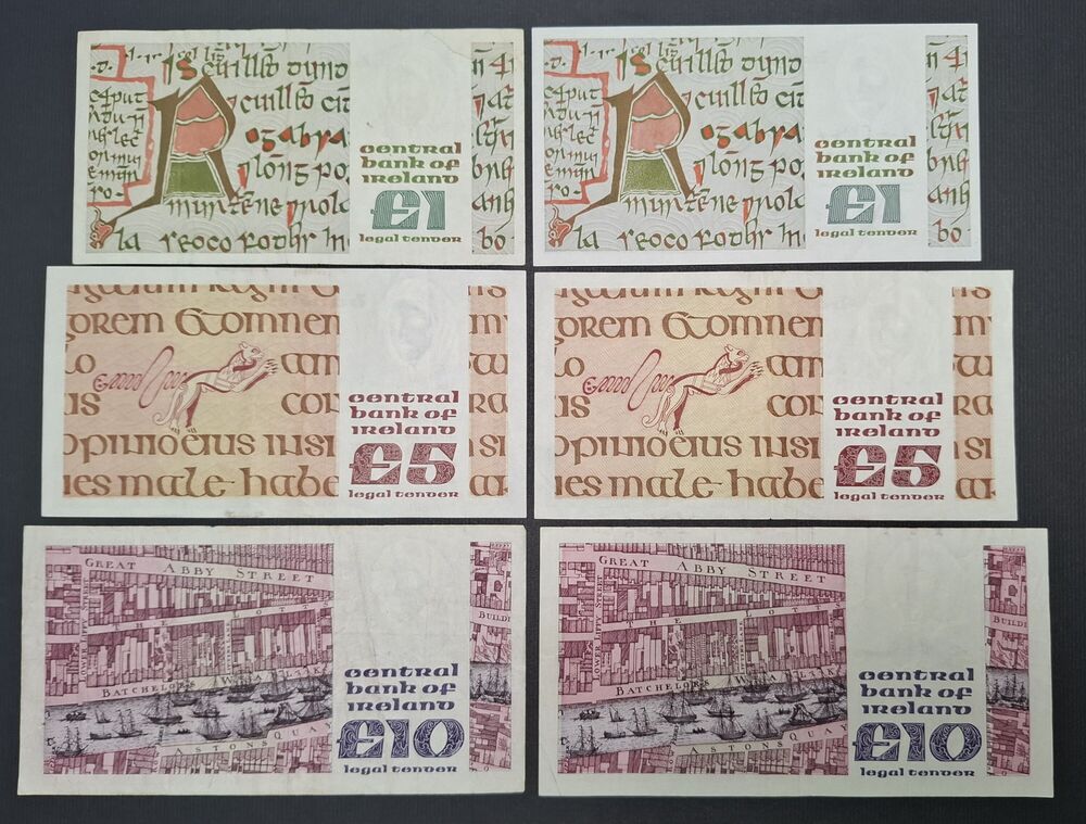 Ireland - Group of 6 notes - Circulated grades