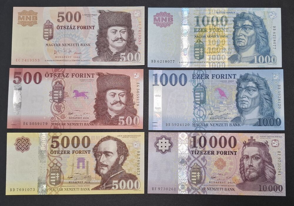 Hungary - Group of 6 notes - UNC-/UNC