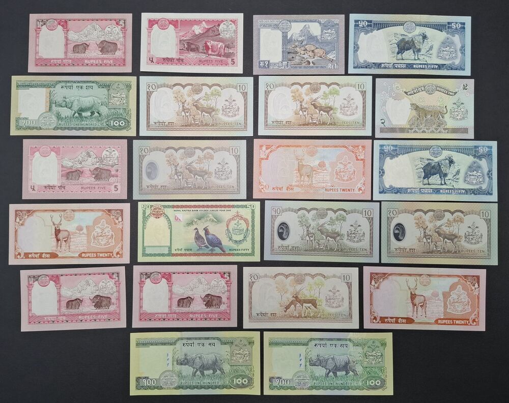 Nepal - Group of 22 uncirculated notes