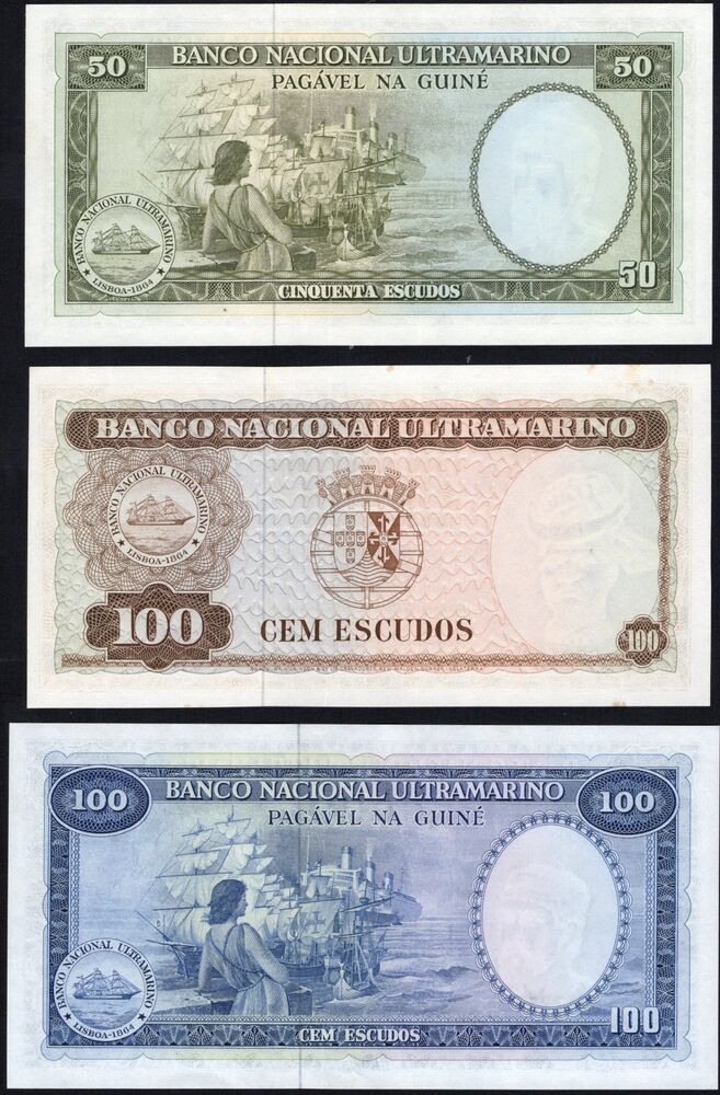 Portugal, Colonies - Group of 3 notes - AU
