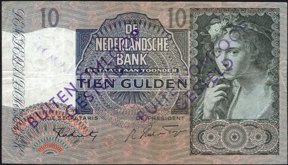 Netherlands - 10 Gulden 1941 - Pick # 56b - VF