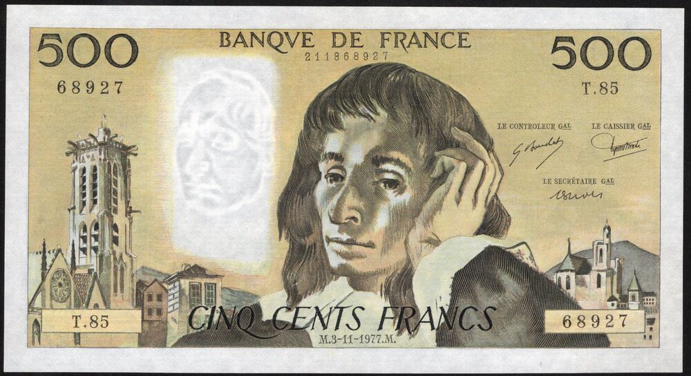 France - 500 Francs 1977 - Pick # 156d -AU