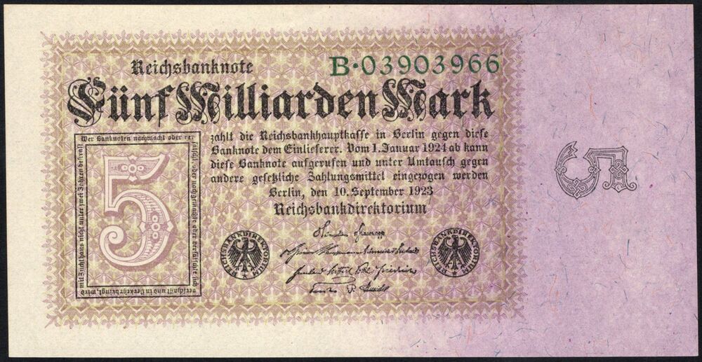 Germany - 5 Milliarden Mark 1923 - Pick # 115a - UNC-