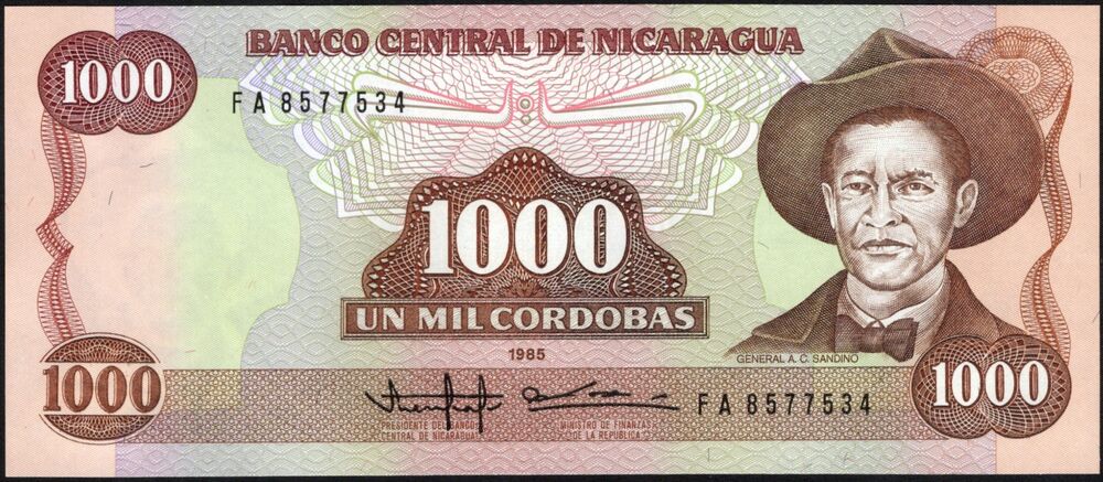 Nicaragua - 1000 Cordobas 1985 - Pick # 156a - UNC