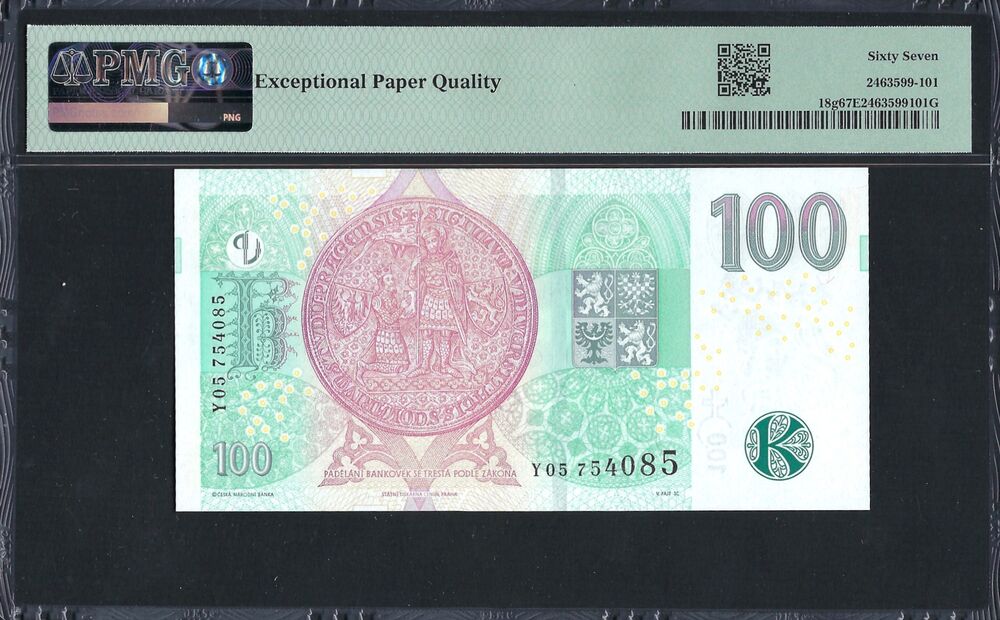 Czech Republic - 100 Korun 2018 - Pick # 18g - PMG 67 EPQ