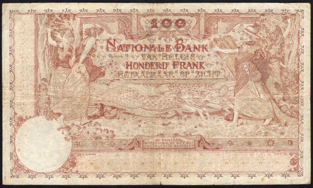 Belgium - 100 Francs 1920 - Pick # 78 - Fine