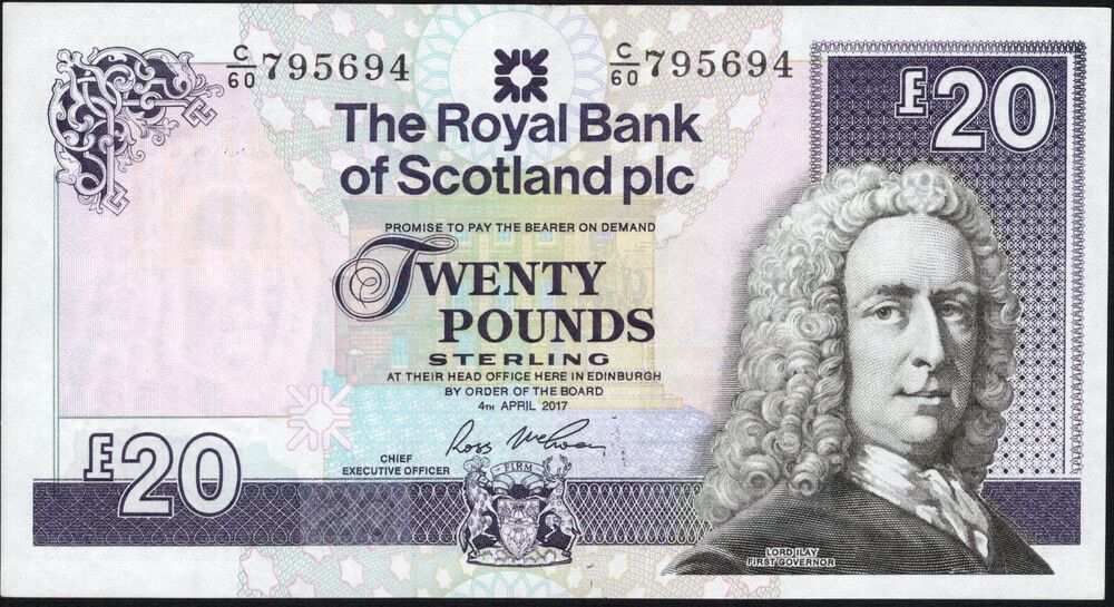 Scotland - 20 Pounds 2017 - Pick # 354f - XF