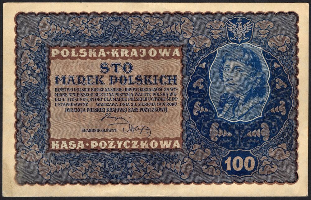 Poland - 100 Marek Polskich 1919 - Pick # 27 - XF
