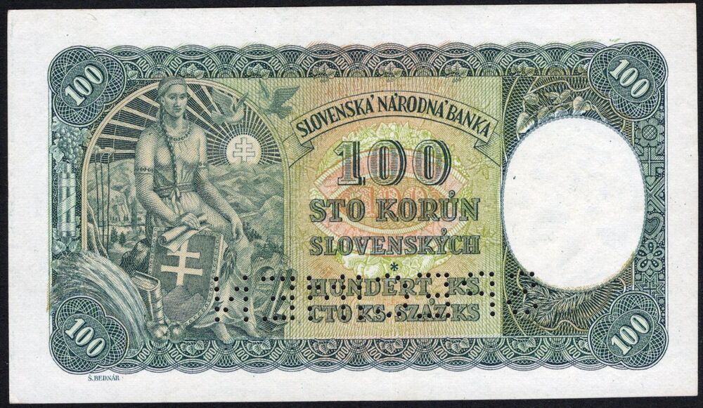 Slovakia - 100 Korun 1940 - Pick # 10s - AU