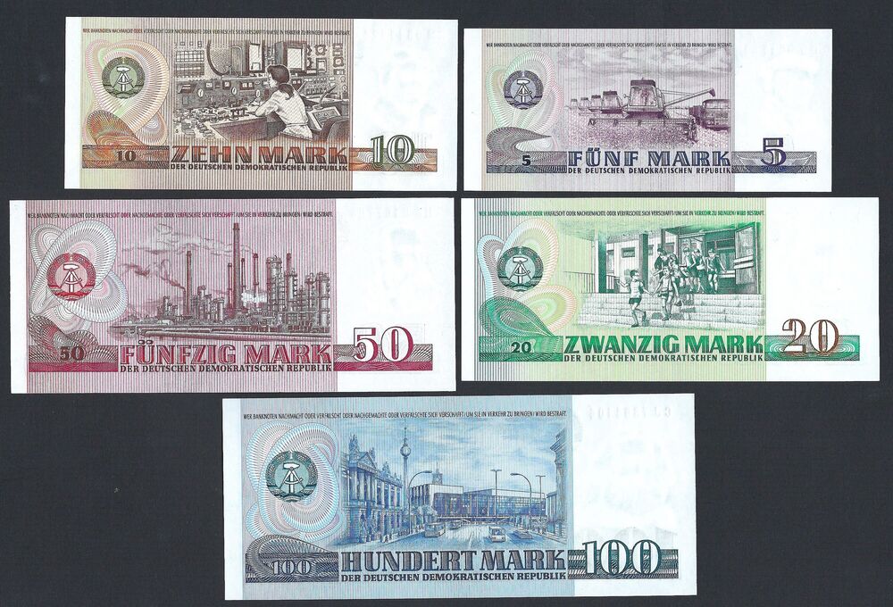 Germany - 5, 10, 20, 50 & 100 Mark 1971/75 - Pick # 27/31 - UNC