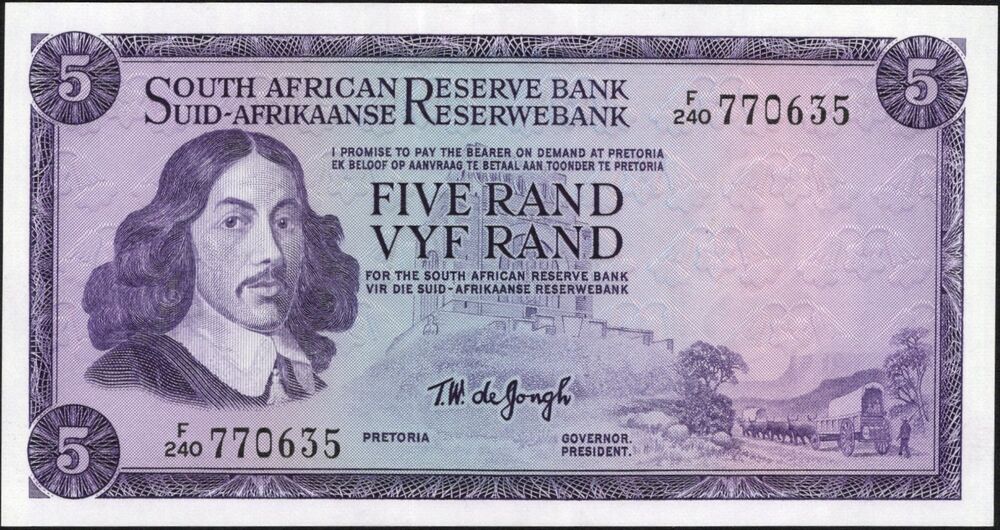 South Africa - 5 Rand 1966 - Pick # 111c - UNC