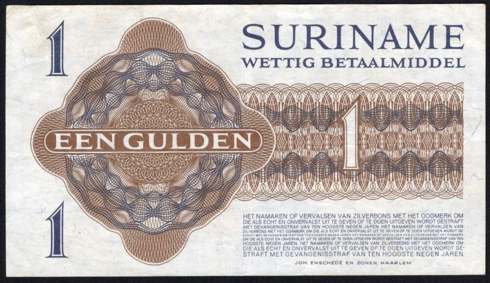 Suriname - 1 Gulden 1956 - Pick # 108b - VF