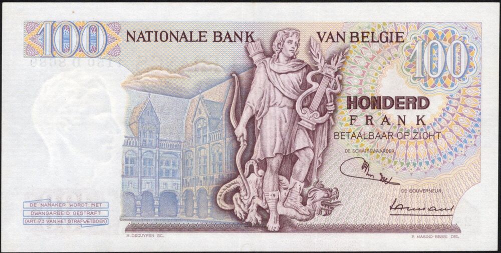 Belgium - 100 Francs 1970 - Pick # 134 - XF