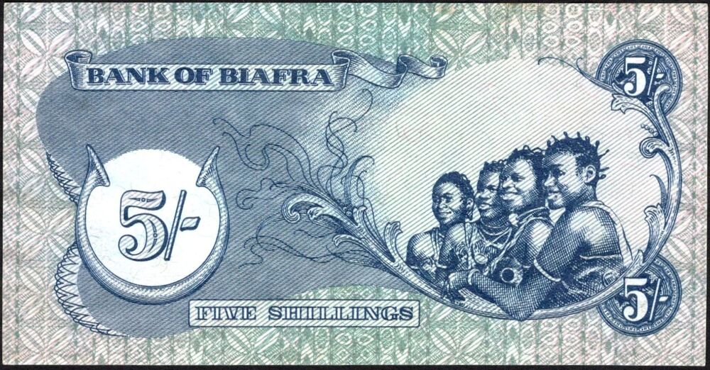 Biafra - 5 Shillings 1968 - Pick # 3a - XF