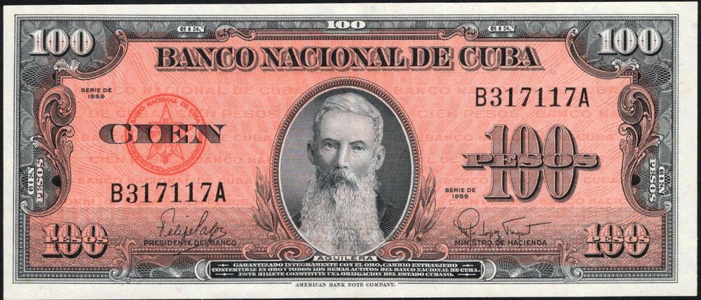Cuba - 100 Pesos 1959 - Pick # 93a - UNC-