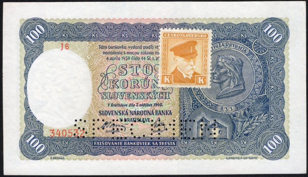 Slovakia - 100 Korun 1940 - Pick # 10s - AU