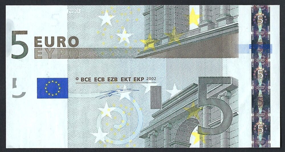 European Union - 5 Euro 2002 - Pick # 1x - Wrong cut - AU