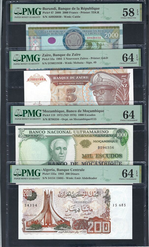 Africa - Group of 4 PMG graded notes