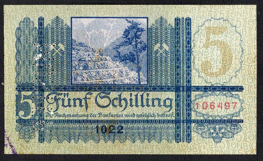 Austria - 5 Schilling 1927 - Pick # 93s - AU